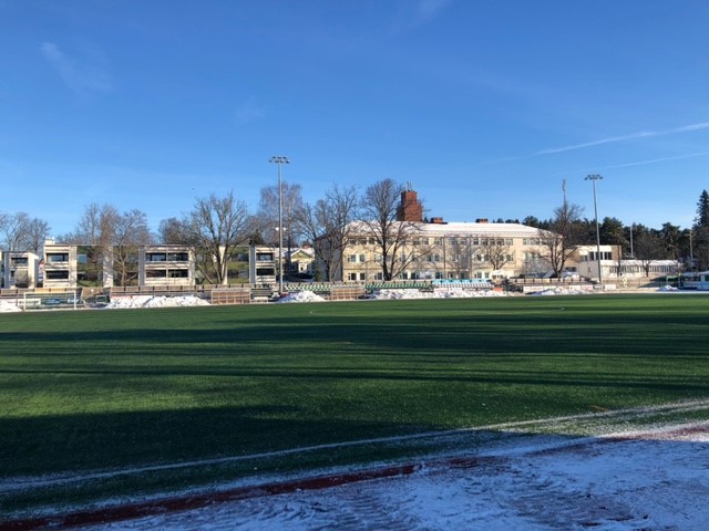 Vy över fotbollsplanen i Ekenäs, Raseborg.