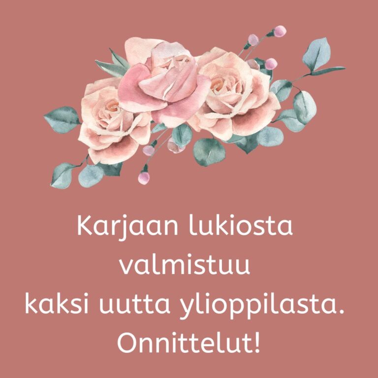 Karjaan lukiosta valmistuu kaksi uutta ylioppilasta.